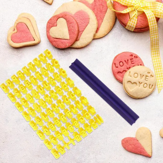 Alt view image 3 of 7 - Cookie Stamps, Numbers Alphabet Stamps for Cookie Chocolate, 72 PCS