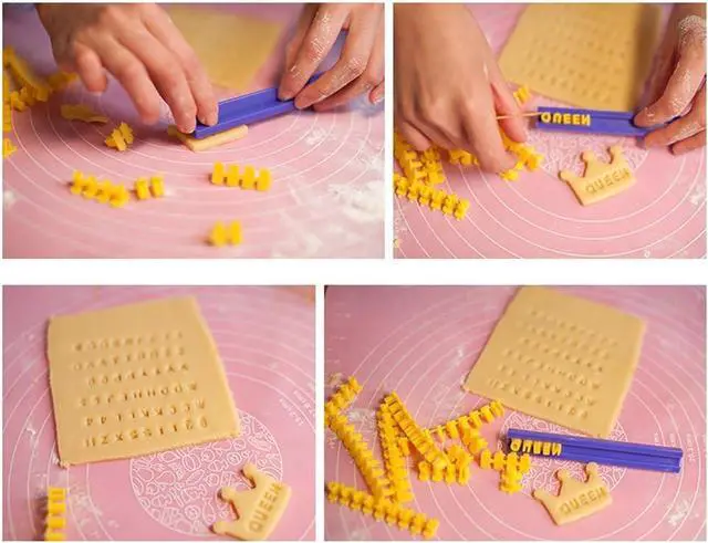 Alt view image 6 of 7 - Cookie Stamps, Numbers Alphabet Stamps for Cookie Chocolate, 72 PCS