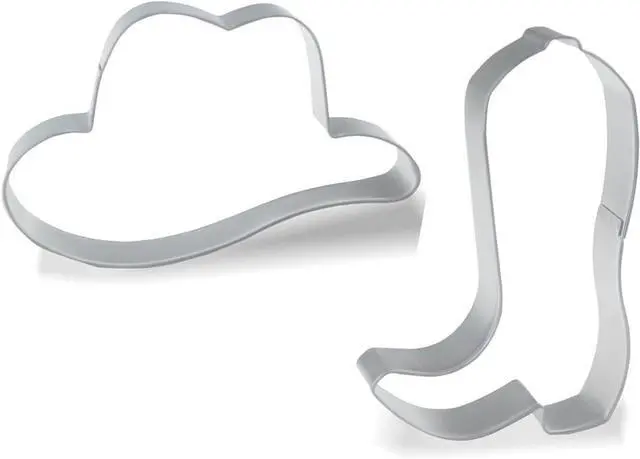 Main image of Keewah Cowboy Cookie Cutter - 2 Piece - 4 Hat, 4.5 Boot - Stainless Steel