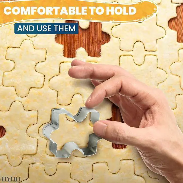 Alt view image 5 of 7 - 4 Pcs Mini Puzzle Piece Cookie Cutter, 2.2 x 1.5 In Stainless Steel
