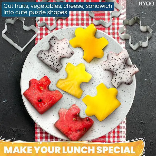 Alt view image 6 of 7 - 4 Pcs Mini Puzzle Piece Cookie Cutter, 2.2 x 1.5 In Stainless Steel