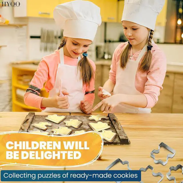 Alt view image 7 of 7 - 4 Pcs Mini Puzzle Piece Cookie Cutter, 2.2 x 1.5 In Stainless Steel