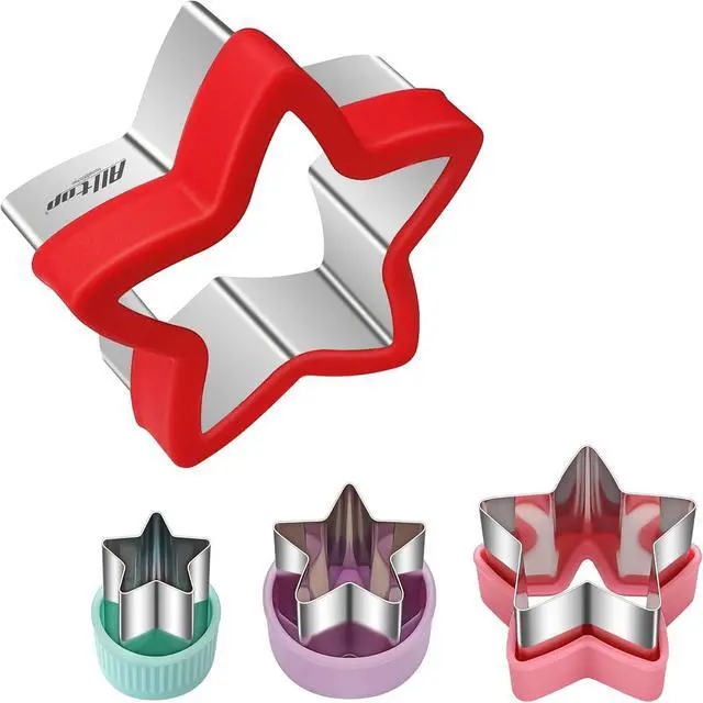 Main image of ALLTOP Star Cookie Cutters Set 4 Pcs Different Sized Biscuit Cutter, Donut & English Muffin Cutter for Baking
