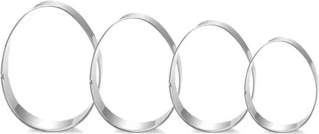 Main image of Easter Egg Cookie Cutter Set - 4 Piece - 4", 3 3/8", 2 1/2", 2"