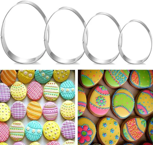 Alt view image 4 of 6 - Easter Egg Cookie Cutter Set - 4 Piece - 4", 3 3/8", 2 1/2", 2"