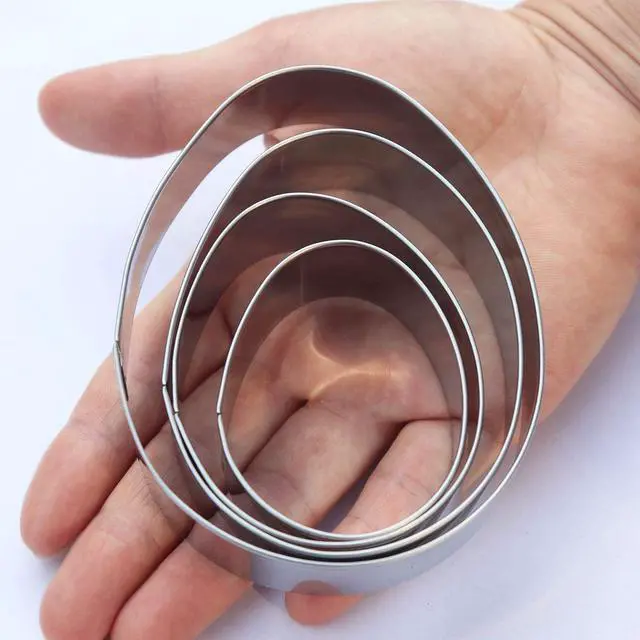 Alt view image 3 of 6 - Easter Egg Cookie Cutter Set - 4 Piece - 4", 3 3/8", 2 1/2", 2"