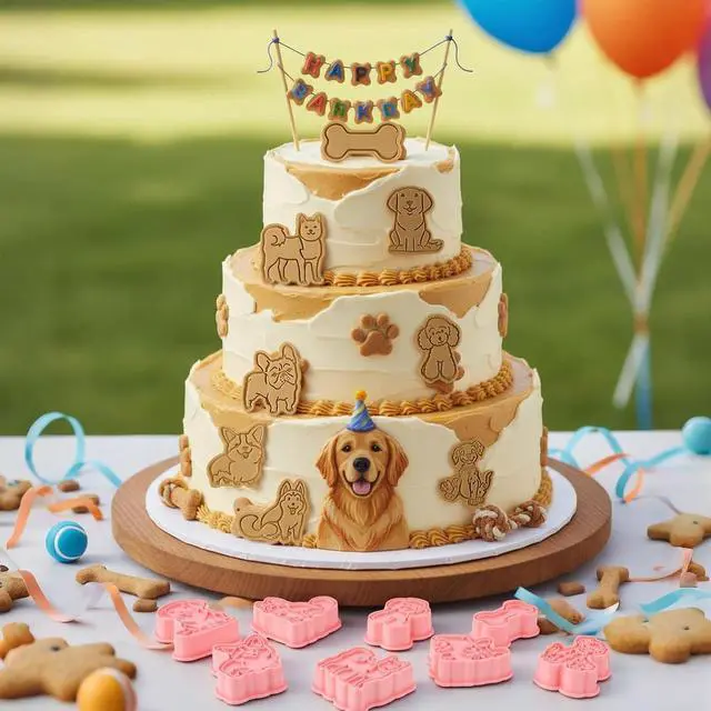 Alt view image 3 of 7 - Vesici 8 Pcs Dog Bone Cookie Cutter Set, 3D Stamp Plunger,Classic Dogs