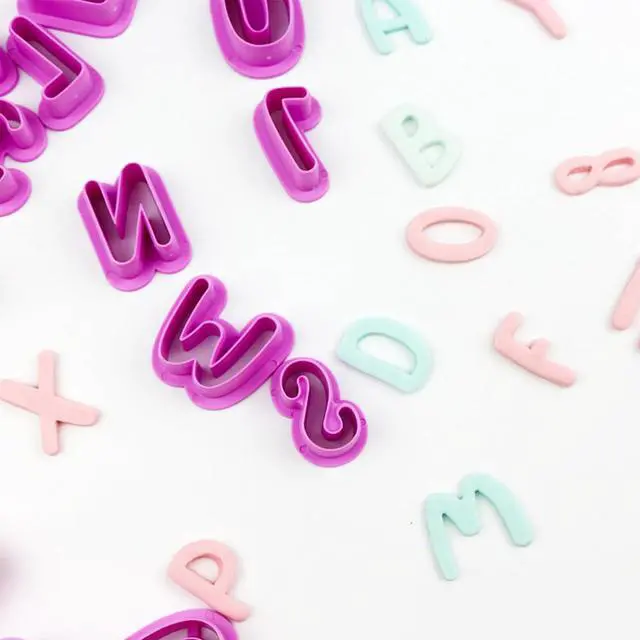 Alt view image 3 of 7 - 35 Pcs Letter And Number Cookie Cutters,Cake Pop Mold,Fondant Letter Cutters,Alphabet Number Shapes Clay Cutters For Polymer,Suitable Birthday, Christmas, New Year And Holiday Party Decorations