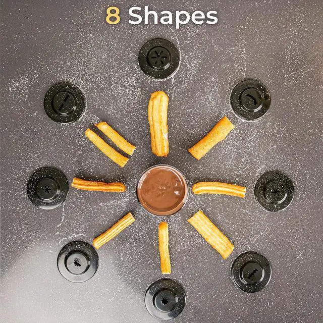 Alt view image 6 of 6 - Churrera Churro Maker Machine - Free Recipe eBook Included - 8 Interchangeable Discs - Churros Maker Machine - Cookie Machine