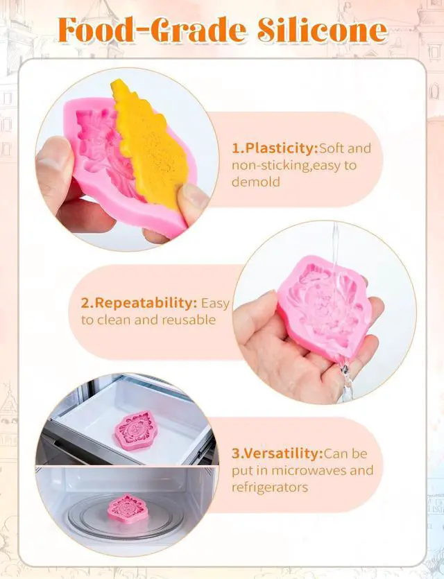 Alt view image 3 of 7 - 10 PCS Photo Frame Fondant Molds, Mini Photo Frame Silicone Molds