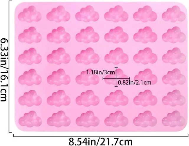 Alt view image 2 of 7 - 2 PCS Cloud Silicone Mold Cloud Shape Chocolate Molds Silicone Candy Molds Mousse Fondant Mould 3D Fondant Cake Food Jelly Drop Glue Mold Soap Molds Non-Stick Cloud Moldsfor Kitchen DIY Baking Tools