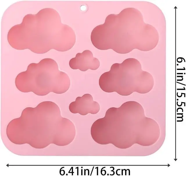 Alt view image 3 of 7 - 2 PCS Cloud Silicone Mold Cloud Shape Chocolate Molds Silicone Candy Molds Mousse Fondant Mould 3D Fondant Cake Food Jelly Drop Glue Mold Soap Molds Non-Stick Cloud Moldsfor Kitchen DIY Baking Tools
