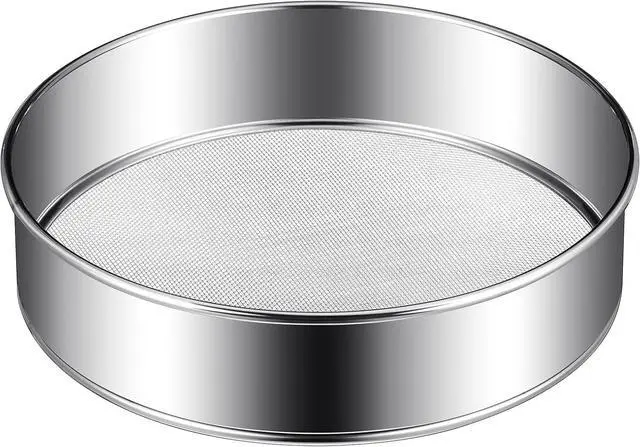 Main image of Patelai 1 Pc Stainless Steel Round Flour Sifter Sieve Fine Mesh for Bake Decorate Cakes, Pies, Pastries, Cupcakes (8 Inch 60 Mesh)