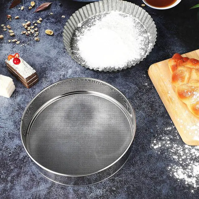 Alt view image 6 of 6 - Patelai 1 Pc Stainless Steel Round Flour Sifter Sieve Fine Mesh for Bake Decorate Cakes, Pies, Pastries, Cupcakes (8 Inch 60 Mesh)