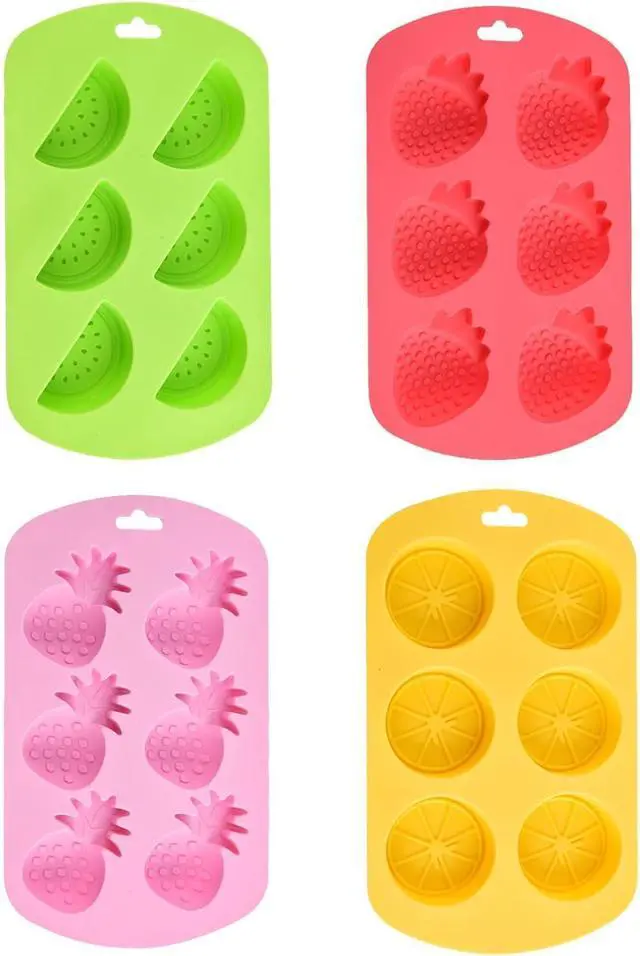 Main image of 4 Pack Fruit Silicone Molds Set, Gummy Molds Silicone for Snack Cake Decor