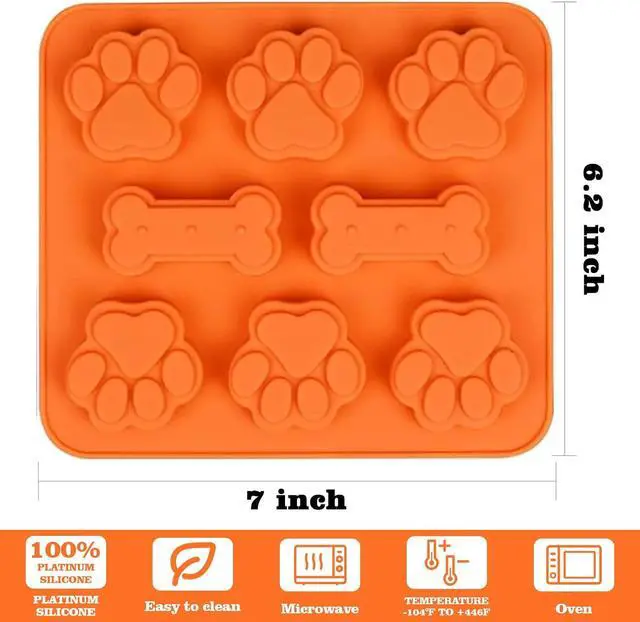 Alt view image 3 of 7 - WMKGG Puppy Dog Paw and Bone Silicone Molds, 5 PCS Food Grade Baking Mold