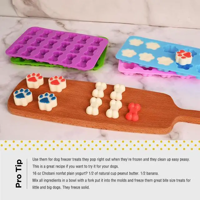 Alt view image 6 of 7 - WMKGG Puppy Dog Paw and Bone Silicone Molds, 5 PCS Food Grade Baking Mold
