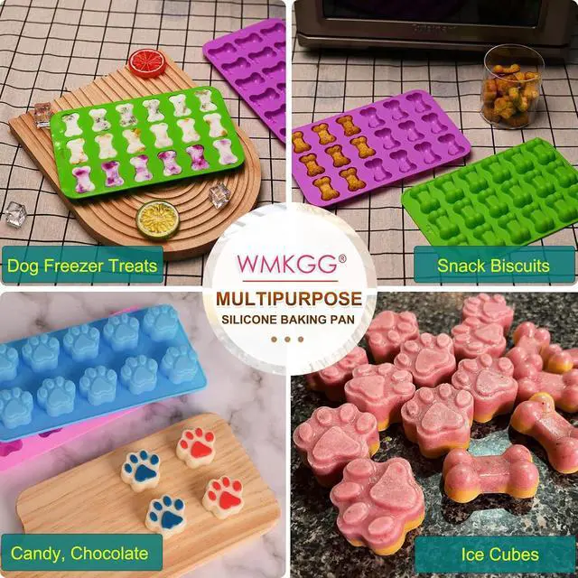 Alt view image 7 of 7 - WMKGG Puppy Dog Paw and Bone Silicone Molds, 5 PCS Food Grade Baking Mold