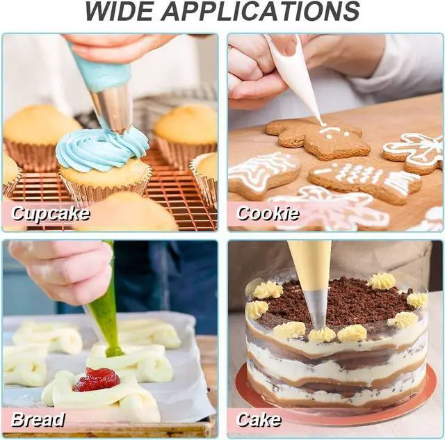 Alt view image 5 of 6 - 200pcs Disposable Icing Piping Bags - 12 Inch Pastry Bag Frosting Bags for Cake Cookies Baking Decorating - Plastic Tipless Piping Bags