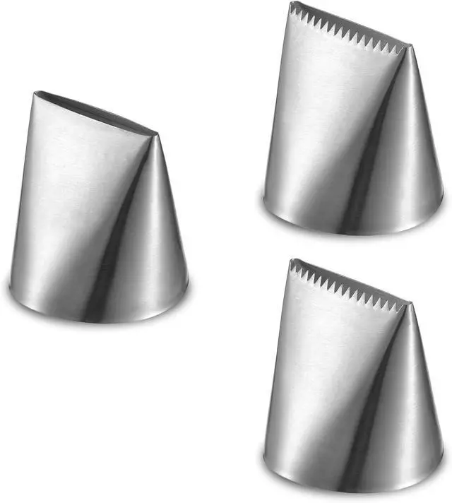 Main image of 3 Pcs Large Piping Tips Set, Stainless Steel Large Frosting Tips, Pastry Tip, Cake Decorating Tip for Cupcakes Pastry Fondant Cakes Decorating