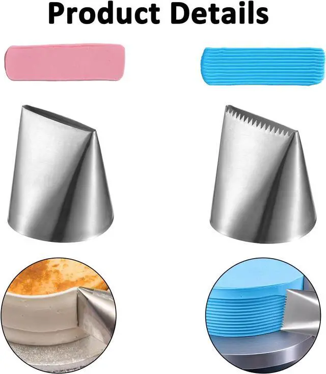 Alt view image 3 of 7 - 3 Pcs Large Piping Tips Set, Stainless Steel Large Frosting Tips, Pastry Tip, Cake Decorating Tip for Cupcakes Pastry Fondant Cakes Decorating