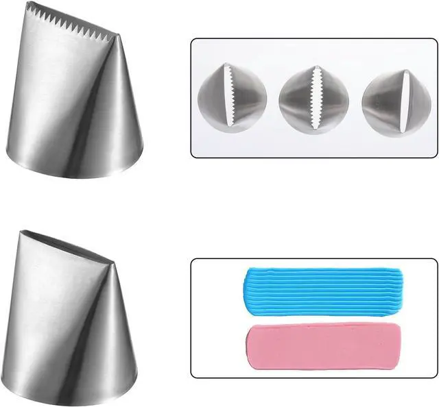 Alt view image 4 of 7 - 3 Pcs Large Piping Tips Set, Stainless Steel Large Frosting Tips, Pastry Tip, Cake Decorating Tip for Cupcakes Pastry Fondant Cakes Decorating