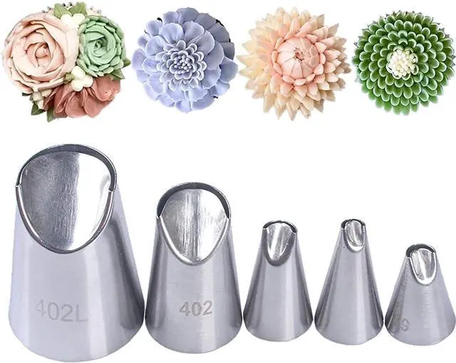 Main image of Chrysanthemum & Peony & suculent Piping Tips, Flower Icing Nozzles Set