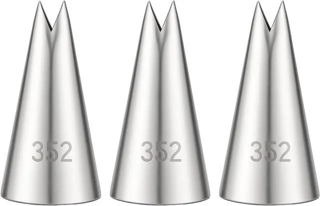 Main image of 3 Pcs Leaf Piping Tip Leaves Stainless Steel Icing Pipings Nozzles Cake Decorating Tube Tips Set Tips Piping Nozzles for DIY Baking Tools Cake Decorating Pastry Fondant Elegant Floral Designs