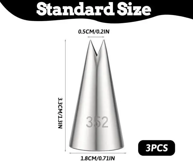 Alt view image 2 of 7 - 3 Pcs Leaf Piping Tip Leaves Stainless Steel Icing Pipings Nozzles Cake Decorating Tube Tips Set Tips Piping Nozzles for DIY Baking Tools Cake Decorating Pastry Fondant Elegant Floral Designs