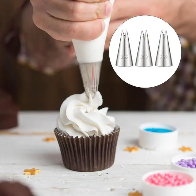 Alt view image 4 of 7 - 3 Pcs Leaf Piping Tip Leaves Stainless Steel Icing Pipings Nozzles Cake Decorating Tube Tips Set Tips Piping Nozzles for DIY Baking Tools Cake Decorating Pastry Fondant Elegant Floral Designs