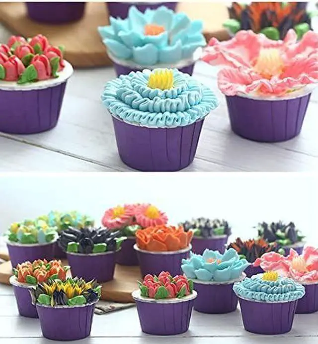 Alt view image 4 of 5 - Dr.Pedi Leaf Piping Bags and Tips Set 7 Pieces Piping Tips Set Cake Decorating Tips Icing Piping Nozzles Set Cupcake Decorating Kit Cupcake Pastry Tool Stainless Steel