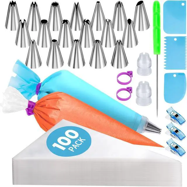 Main image of Piping Bags and Tips Set, Cakes Decorating Kit Supplies