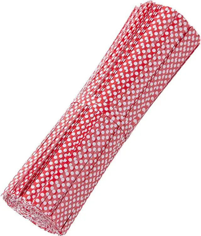 Alt view image 3 of 5 - TangYinRD 500 PCS 4" Polka-Dotted Bag Twist Ties,Red with Dots Plastic Twist Ties Bread Bags Ties for Candy Cookies Gift Bags and Decoration