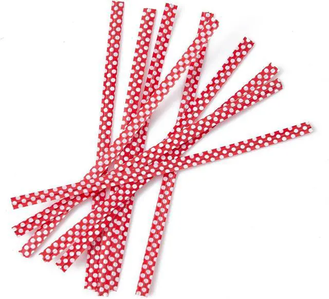 Alt view image 4 of 5 - TangYinRD 500 PCS 4" Polka-Dotted Bag Twist Ties,Red with Dots Plastic Twist Ties Bread Bags Ties for Candy Cookies Gift Bags and Decoration