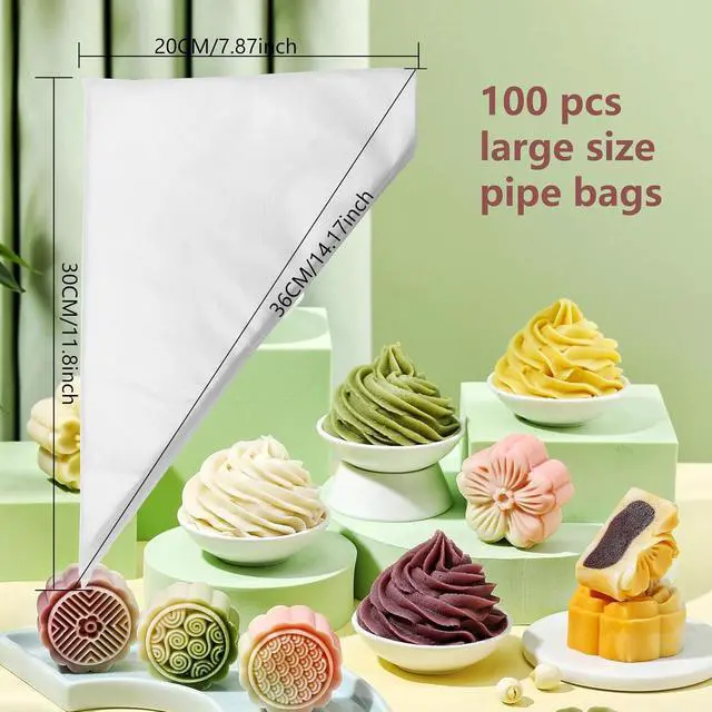 Alt view image 3 of 7 - Piping Bags,100 Pieces Anti Burst Piping Bags, 12 Inches, Icing Piping Bags, Disposable Cake Decorating Bags, Non-Slip Pastry Bags-Ideal for Cakes,Cream Frosting and Cookie Decorating