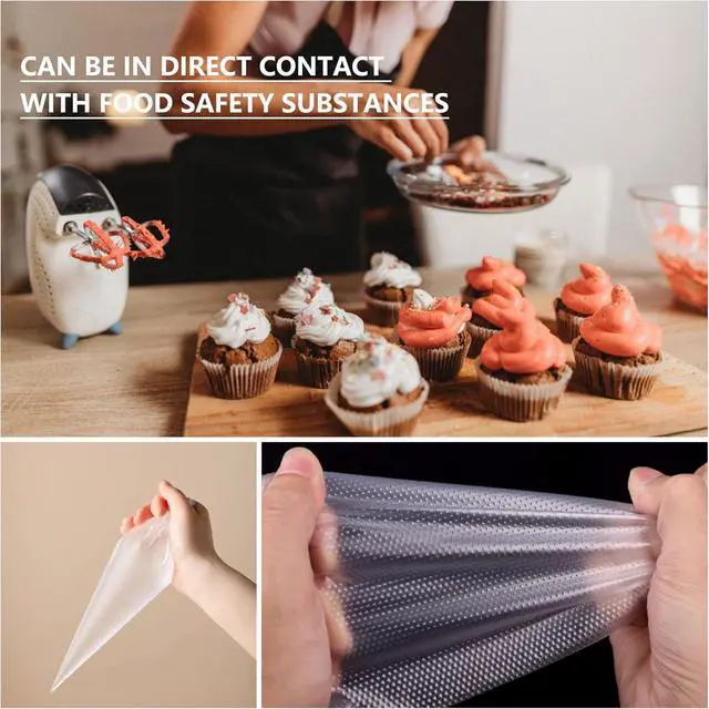 Alt view image 4 of 7 - Piping Bags,100 Pieces Anti Burst Piping Bags, 12 Inches, Icing Piping Bags, Disposable Cake Decorating Bags, Non-Slip Pastry Bags-Ideal for Cakes,Cream Frosting and Cookie Decorating