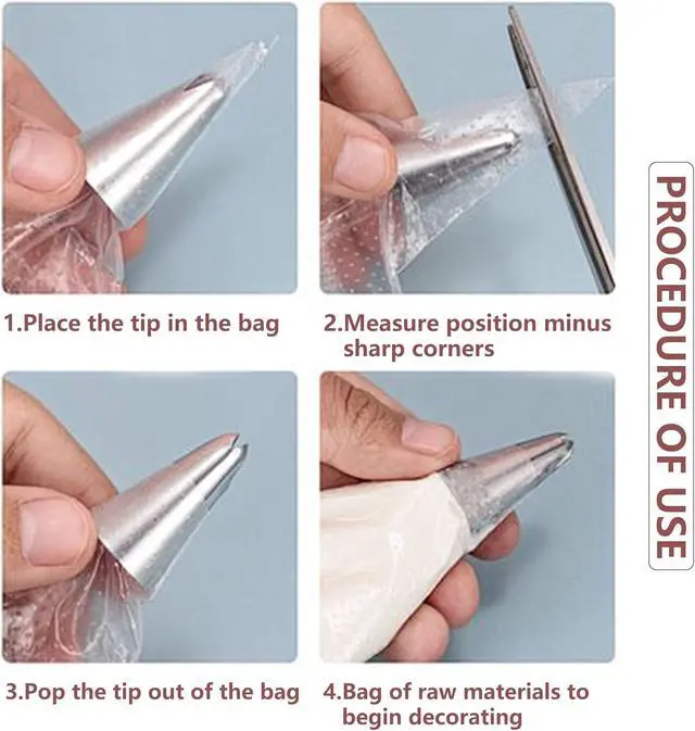 Alt view image 6 of 7 - Piping Bags,100 Pieces Anti Burst Piping Bags, 12 Inches, Icing Piping Bags, Disposable Cake Decorating Bags, Non-Slip Pastry Bags-Ideal for Cakes,Cream Frosting and Cookie Decorating