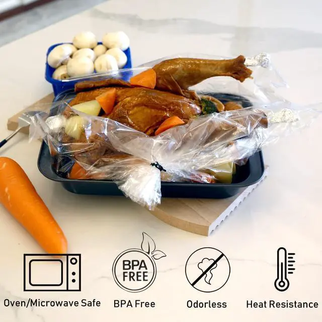 Alt view image 2 of 6 - Oven Cooking Bags Medium Size Roasting Baking Bag for Meats Ham Ribs Poultry Seafood on Thanksgiving, 14 x 17 Inch - 25 Bags Total(Pack of 5)