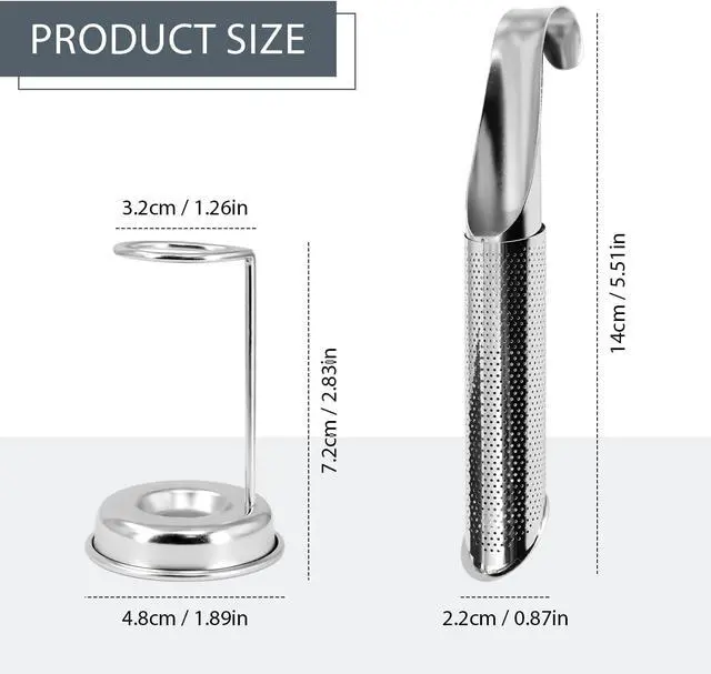 Alt view image 2 of 6 - 2 Sets Upgraded Tea Infuser for Loose ingredient Tea with Base - Durable Loose ingredient Tea Steeper, Portable Stainless Steel Tea Strainer for Home, Office & Travel