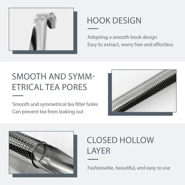 Alt view image 3 of 6 - 2 Sets Upgraded Tea Infuser for Loose ingredient Tea with Base - Durable Loose ingredient Tea Steeper, Portable Stainless Steel Tea Strainer for Home, Office & Travel