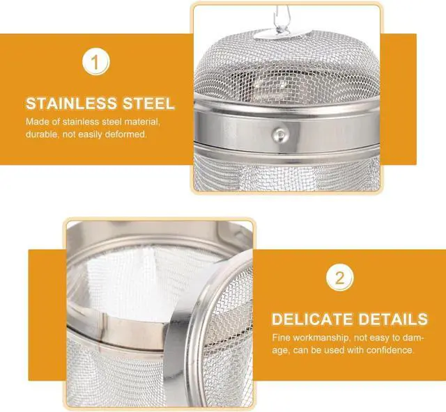 Alt view image 3 of 7 - Mobestech Stainless Steel Mesh Basket 2 Pcs Jewelry Washing Basket for Watch Cleaning Tea Infuser Balls for Loose Leaf Tea 2.75 X 2.75 X 2.55 in Home Office Use