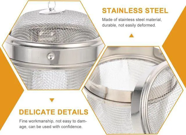 Alt view image 4 of 7 - Mobestech Stainless Steel Mesh Basket 2 Pcs Jewelry Washing Basket for Watch Cleaning Tea Infuser Balls for Loose Leaf Tea 2.75 X 2.75 X 2.55 in Home Office Use