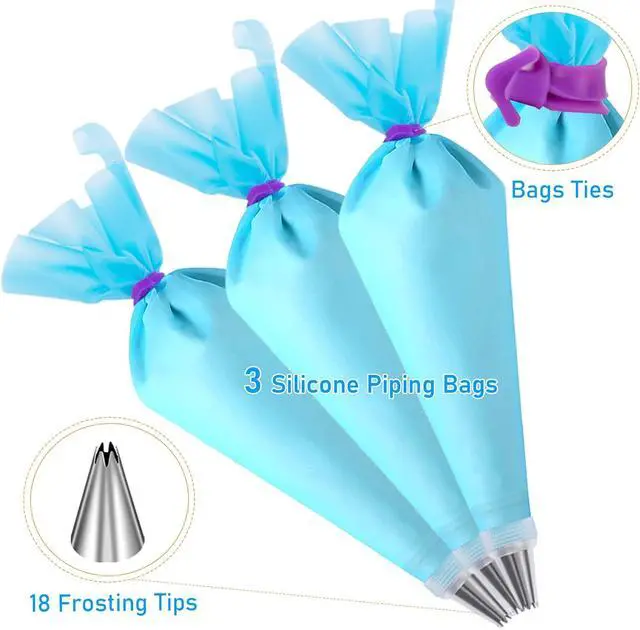 Alt view image 4 of 7 - Piping Bags and Tips Set, Cakes Decorating Kit Reusable, Pastry Bags