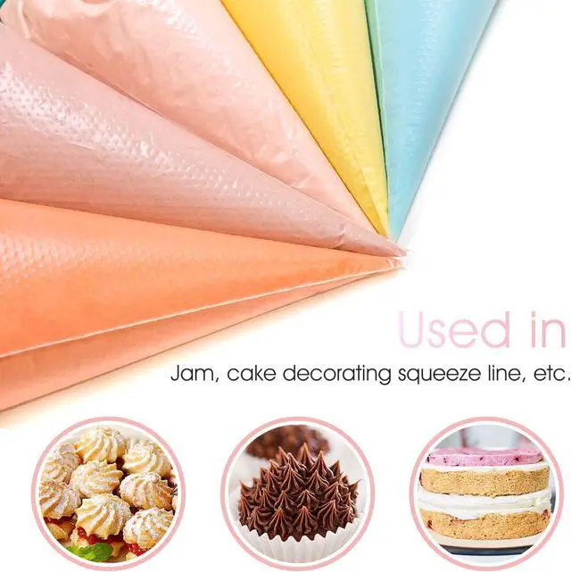 Alt view image 2 of 7 - VolksRose 100Pcs Disposable Piping Bags, 18 inch Anti Burst and Non-Slip Pastry Bags, Thicken Cake Decorating Bags Icing Piping Bags for Cake Cupcakes Cookies Frosting, White