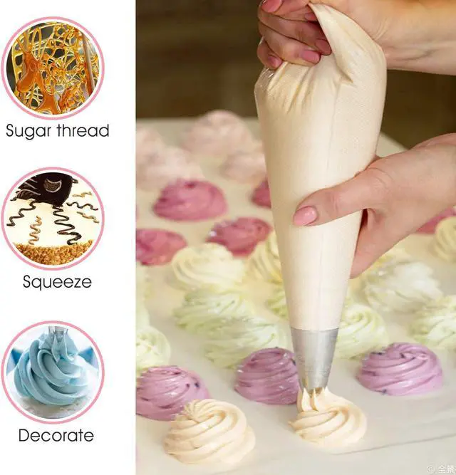 Alt view image 5 of 7 - VolksRose 100Pcs Disposable Piping Bags, 18 inch Anti Burst and Non-Slip Pastry Bags, Thicken Cake Decorating Bags Icing Piping Bags for Cake Cupcakes Cookies Frosting, White