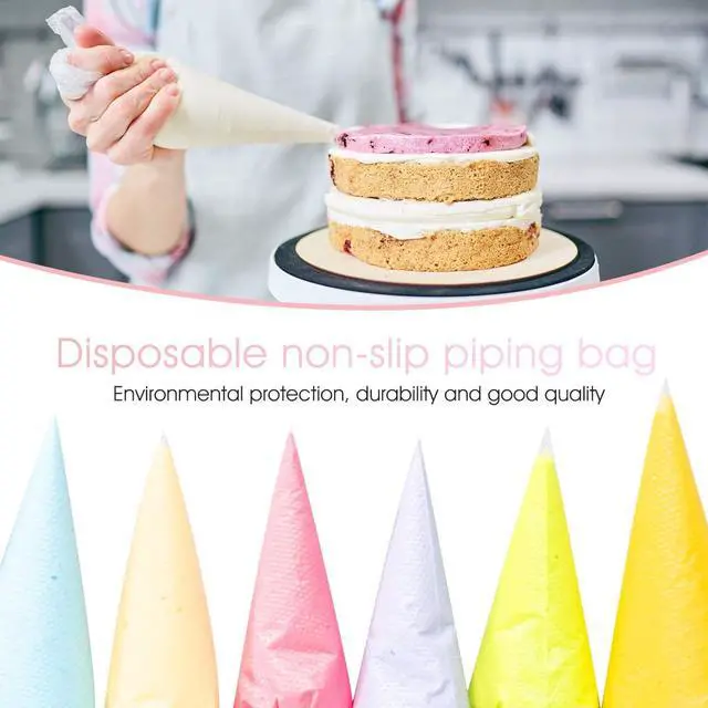 Alt view image 7 of 7 - VolksRose 100Pcs Disposable Piping Bags, 18 inch Anti Burst and Non-Slip Pastry Bags, Thicken Cake Decorating Bags Icing Piping Bags for Cake Cupcakes Cookies Frosting, White