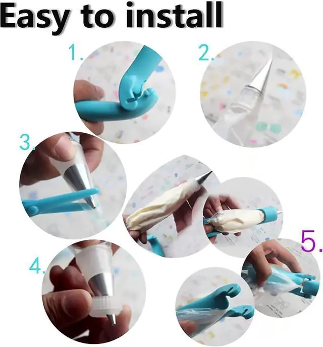 Alt view image 7 of 7 - Cake Decorating Pen Tool Kit Pastry Bag DIY Cake Deco Tools Kit Pastry Icing Pen Piping Kit Bags(Blue)