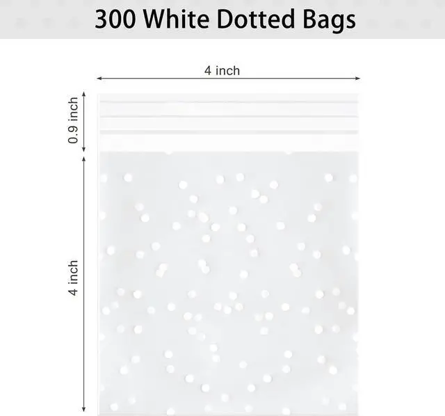 Alt view image 2 of 7 - Zezzxu 300 Self Adhesive Cookie Bags, 4 x 4 Inches