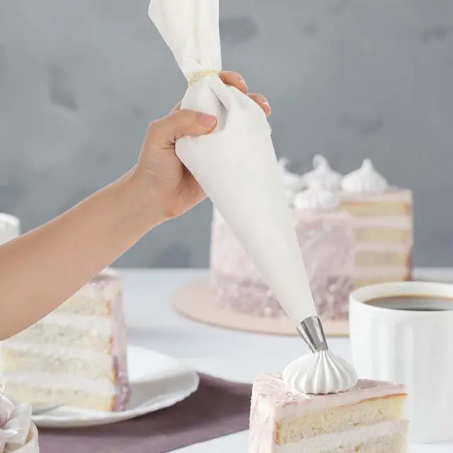 Alt view image 5 of 7 - 3 Pcs Pastry Bags Reusable 14,16,18 Inch Canvas Piping Bag Icing Frosting Bags Canvas Cake Decorating Bag for Cakes Dessert Cupcake Cookie Decorating