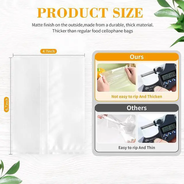 Alt view image 2 of 7 - 100 Pcs 4-7/10 x 6-7/10 Inch Semi-Transparent Heat Seal Bags for Cookies,Matte Cookie Bags with Seal,Frosted Treat Bag for Baked Goods, Brownie Packaging